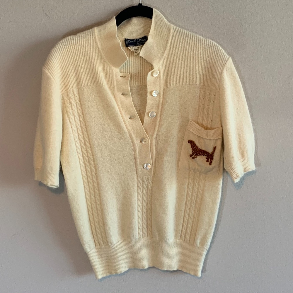 Donald J Pliner Rabbit Hair+Wool Sweater Top